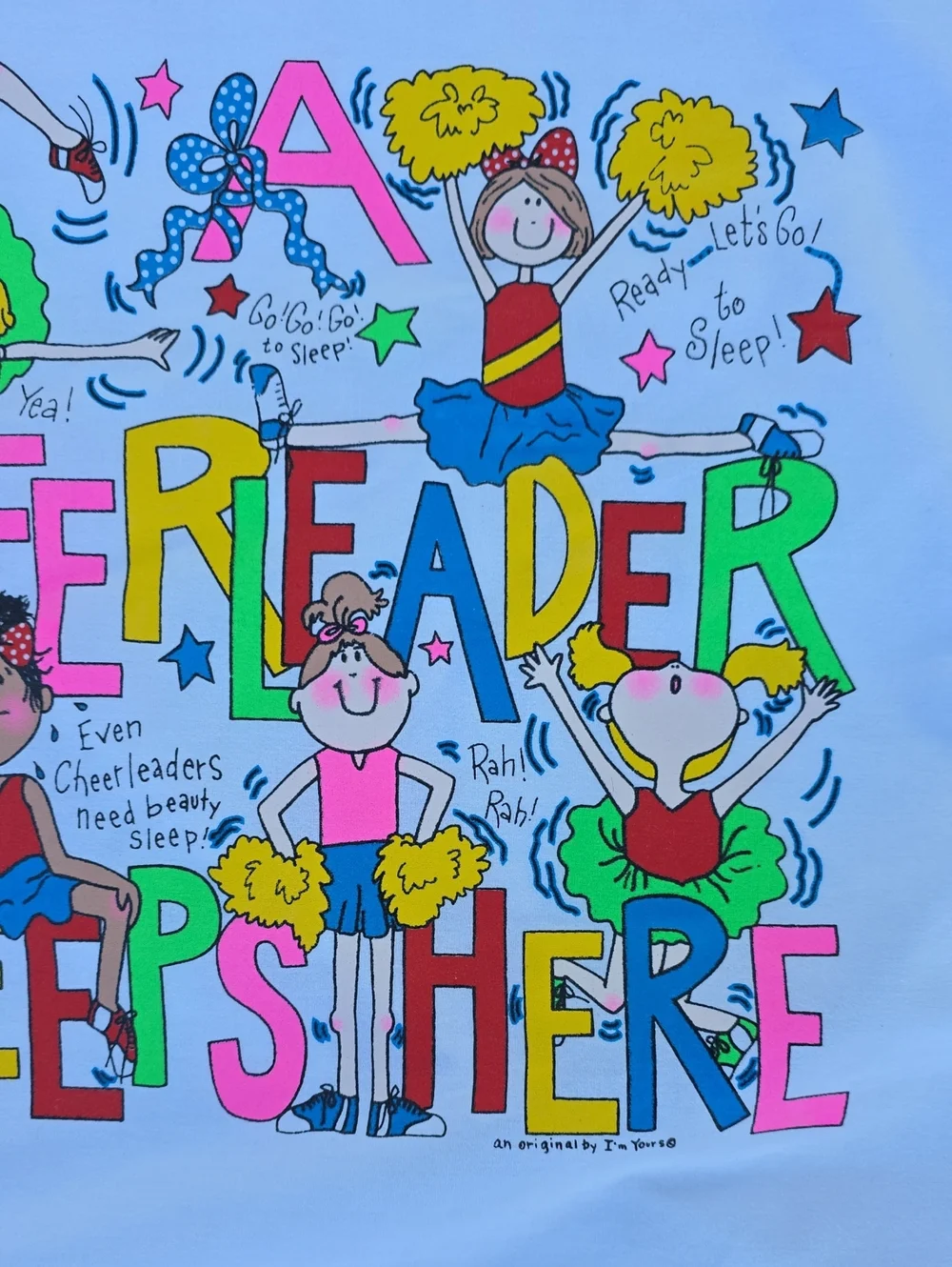 A Cheerleader Sleeps Here Adorable White Decorated Graphic Pillowcase